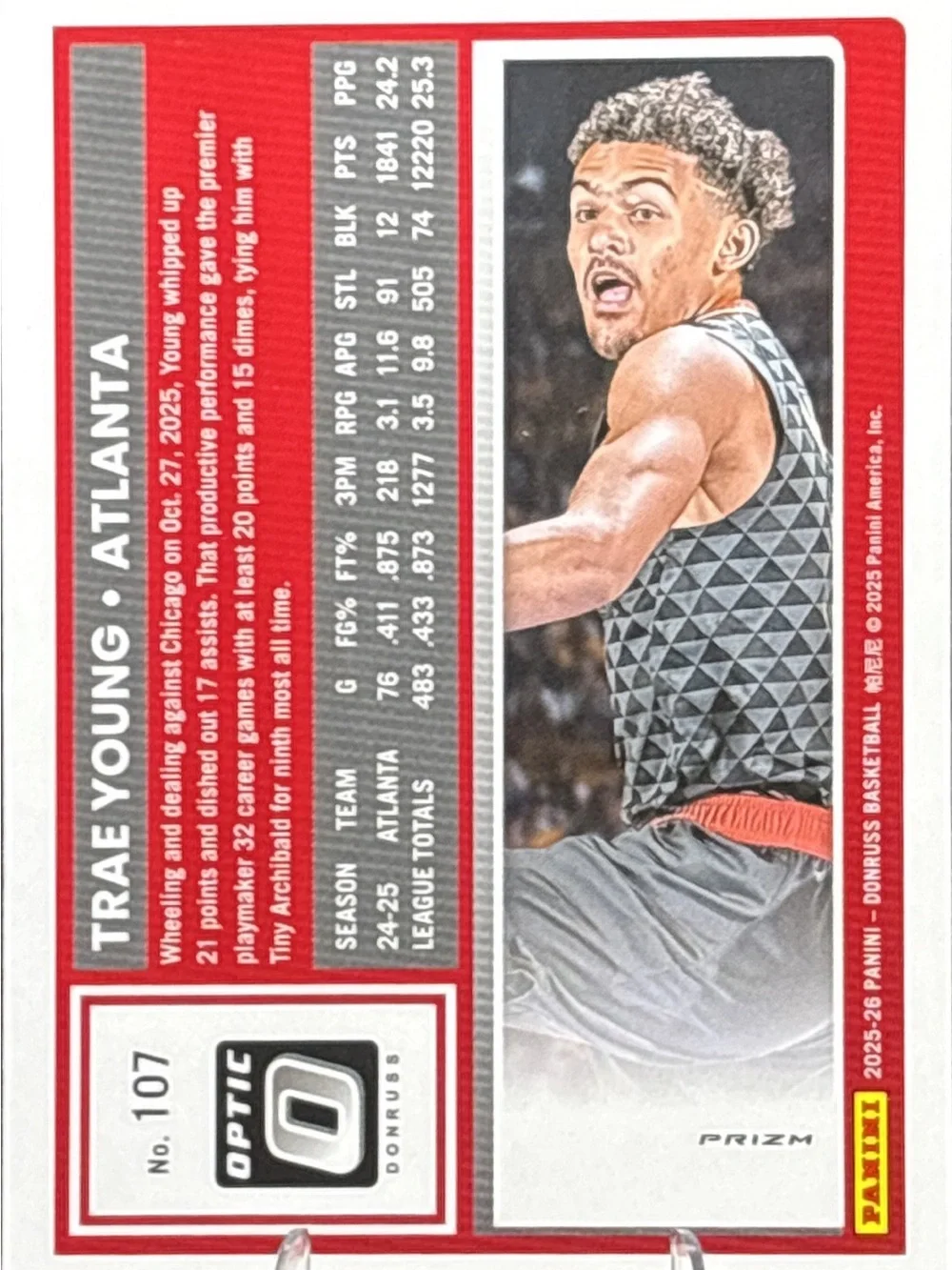 Panini Red Pulzar Prizm Trae Young Basketball Card